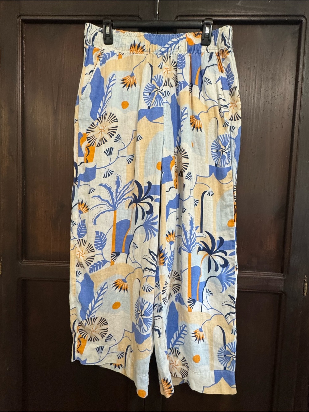 Nicole Miller Linen Pants Beachy Tropical Print size XL